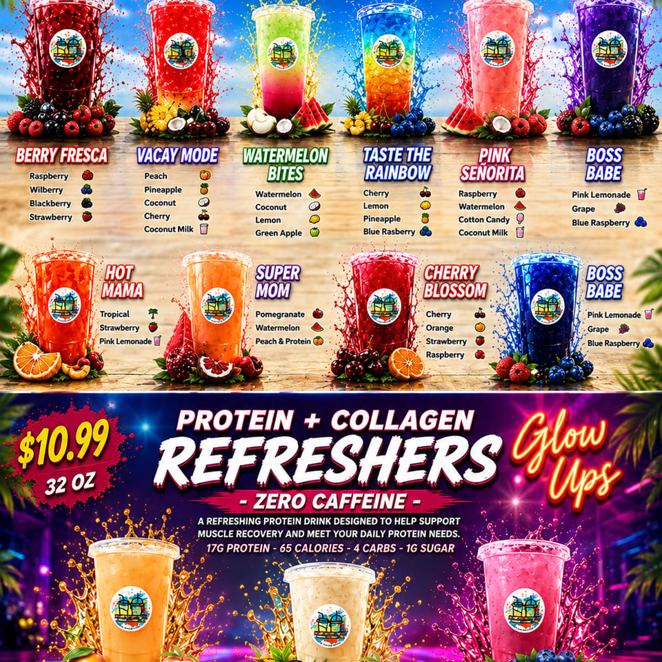 Collagen refreshers menu